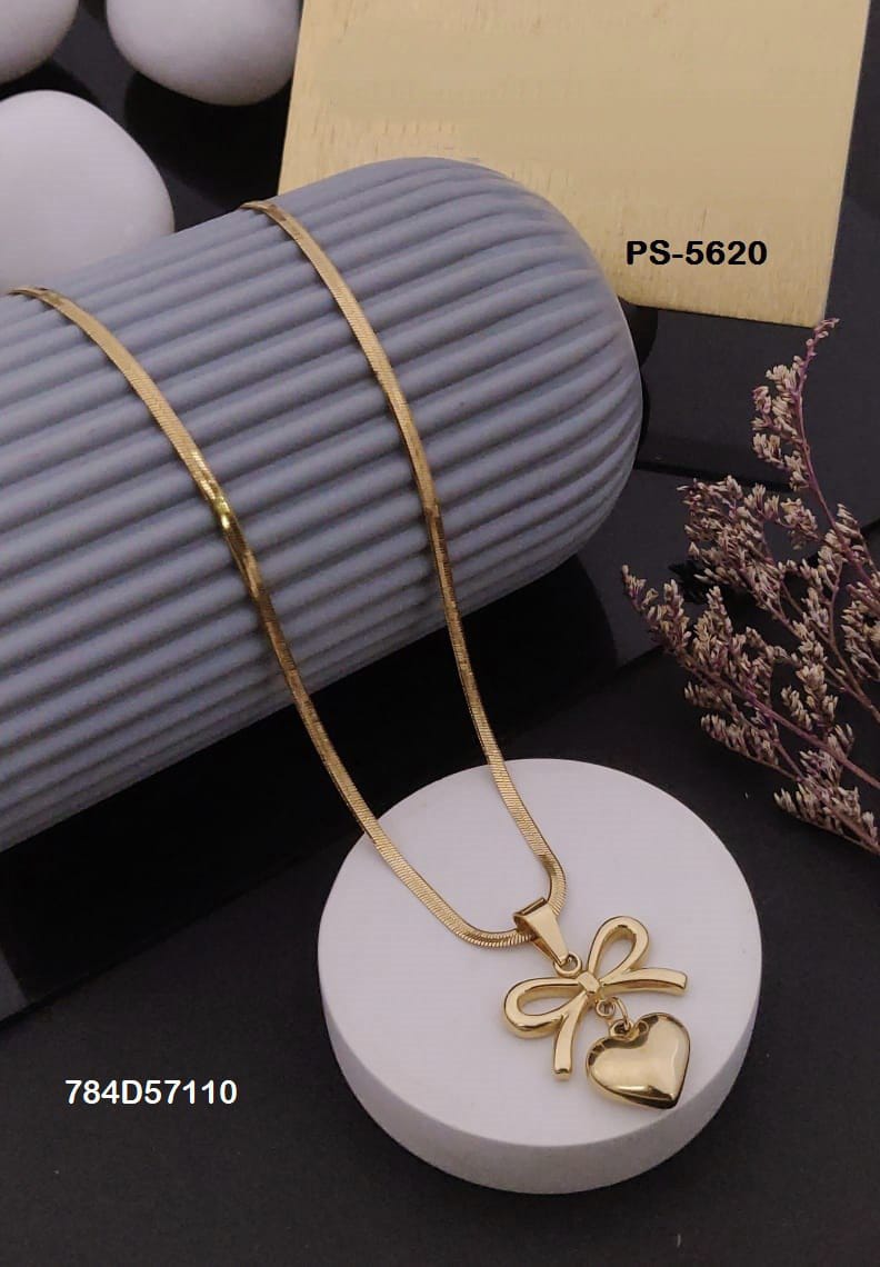 Bow Heart Chain Pendant