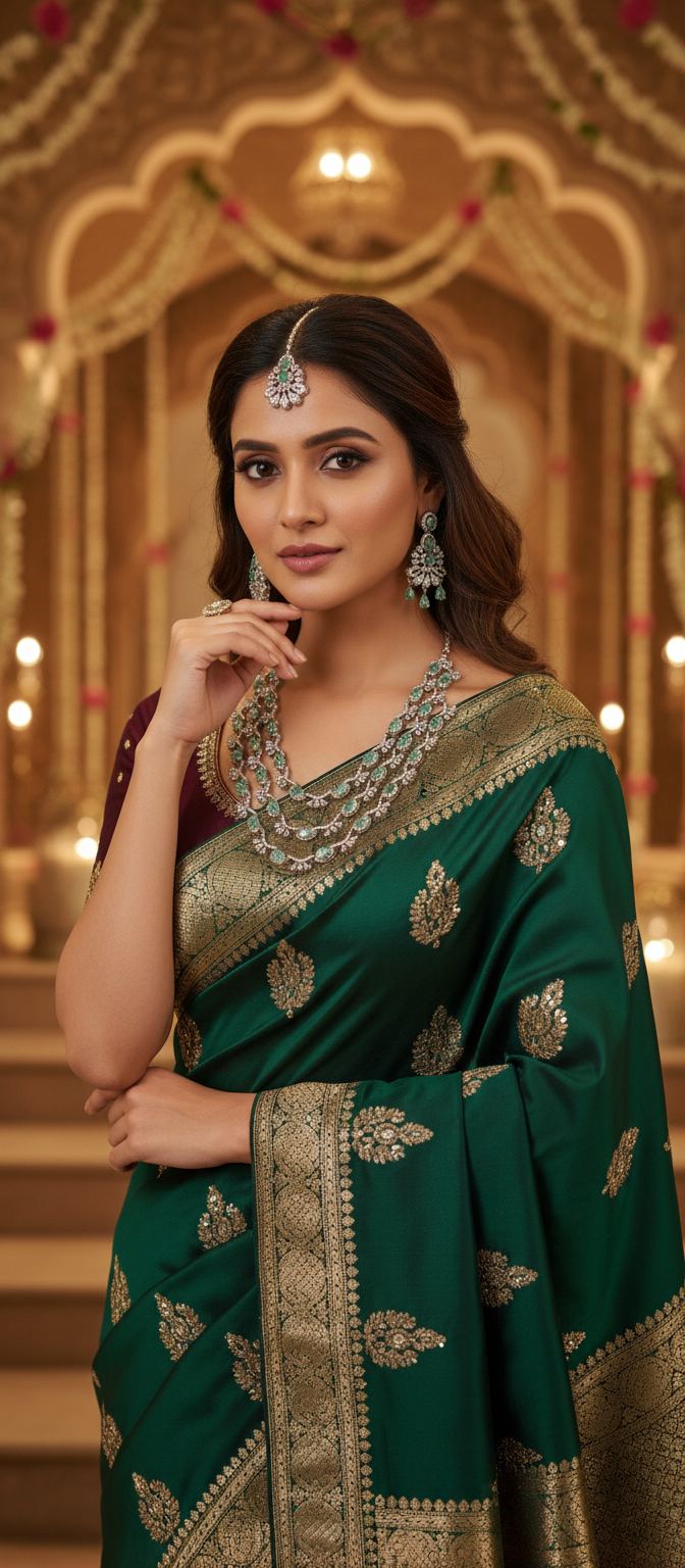 American Diamond Necklace Set: Silver Plated Indian Jewelry