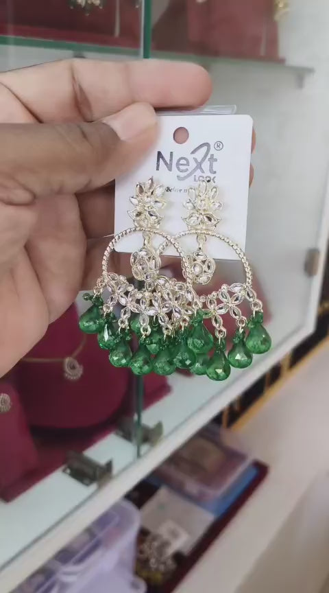 Elegant Design Kundan Dangle Earrings