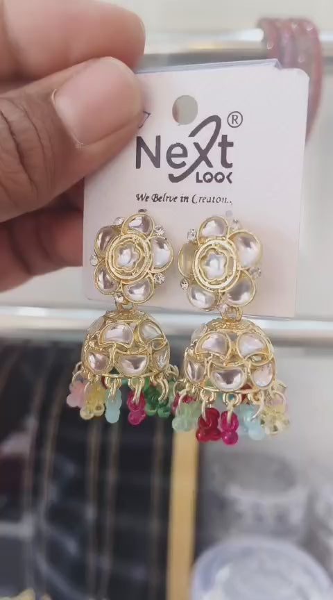 Kundan Pearl Jumkha Traditional look