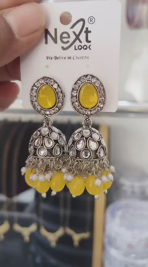 Kundan Jumka Oxidised