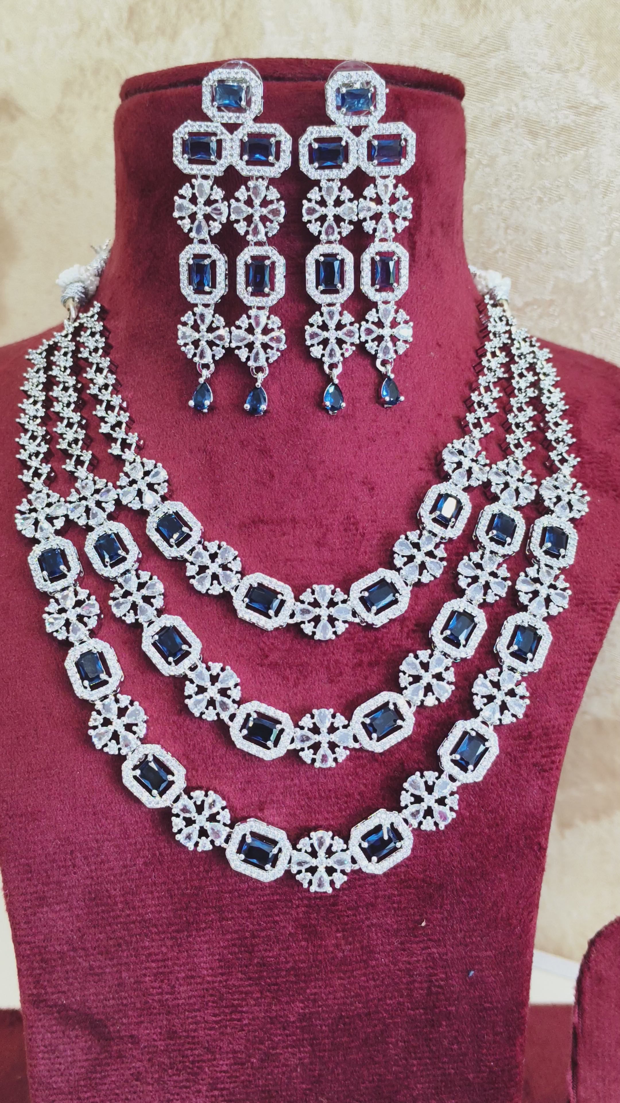 American Diamond Three Layer Beautiful Necklace